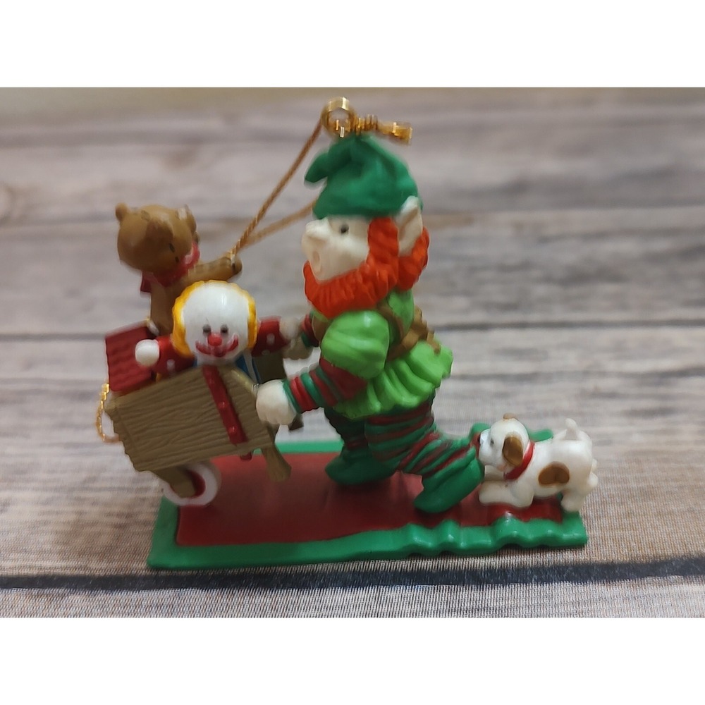 Vintage National Rennoc Elf Christmas Ornament Clown Puppy Teddy Bear  A2